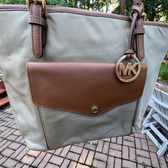 Michael Kors Brown and Tan Nylon Tote Bag - Picture 2 of 8
